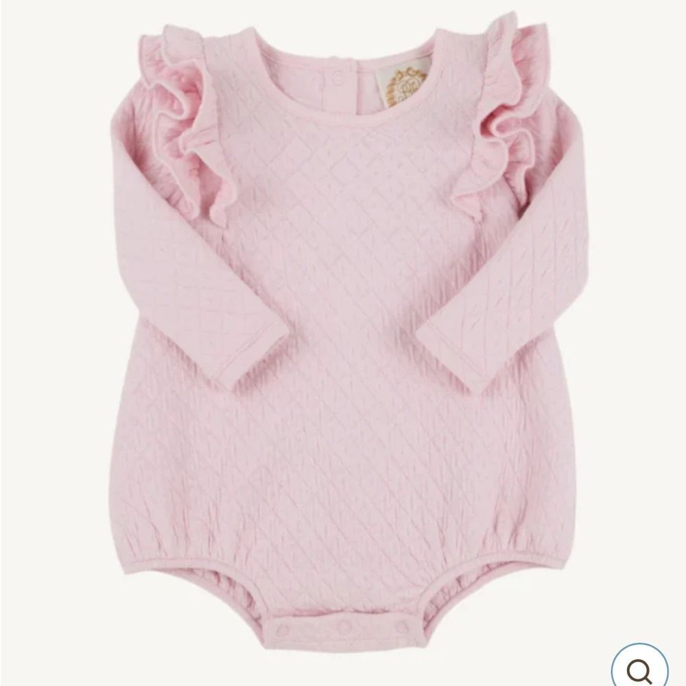 THE BEAUFORT BONNET COMPANY Palm Beach Pink Long Sleeve Ruehling Ruffle bubble